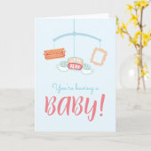 FRIENDS™ | Centraal perk mobiel Baby shower Kaart (Gele Bloem)