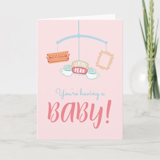 FRIENDS™ | Centraal perk mobiel Baby shower Kaart (Voorkant)