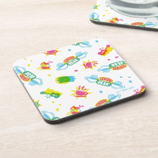 FRIENDS™ | Centraal Perk Neon Pattern Bier Onderzetter (Linkerzijde)