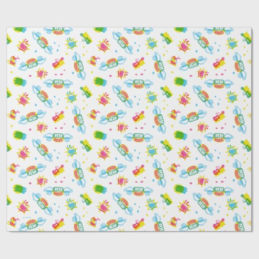 FRIENDS™ | Centraal Perk Neon Pattern Cadeaupapier (Vlak)