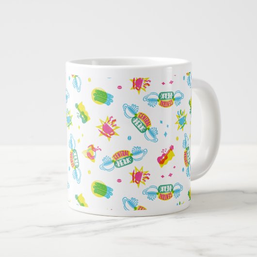 FRIENDS™ | Centraal Perk Neon Pattern Grote Koffiekop (Voorkant rechts)