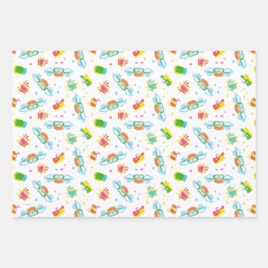 FRIENDS™ | Centraal Perk Neon Pattern Inpakpapier Vel (Voorkant 3)