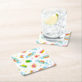 FRIENDS™ | Centraal Perk Neon Pattern Kartonnen Onderzetters (Insitu)