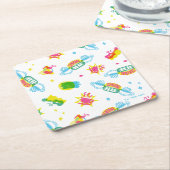 FRIENDS™ | Centraal Perk Neon Pattern Kartonnen Onderzetters (Schuin)