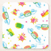 FRIENDS™ | Centraal Perk Neon Pattern Kartonnen Onderzetters (Voorkant)