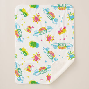 FRIENDS™   Centraal Perk Neon Pattern Sherpa Deken