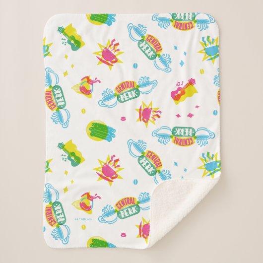 FRIENDS™ | Centraal Perk Neon Pattern Sherpa Deken (Voorkant)