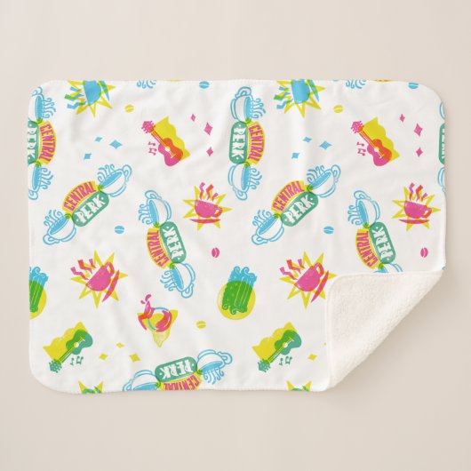 FRIENDS™ | Centraal Perk Neon Pattern Sherpa Deken (Voorkant (horizontaal))