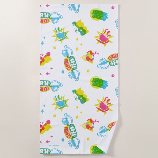 FRIENDS™ | Centraal Perk Neon Pattern Strandlaken (Voorkant)