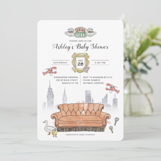 FRIENDS™ | Centraal-PerkWaterverf Baby shower Kaart (Staand voorkant)