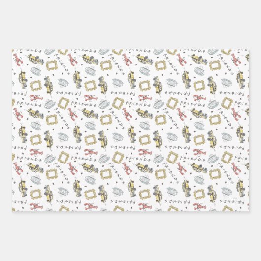 FRIENDS™ | Centraal Waterverf Patroon Inpakpapier Vel (Voorkant)