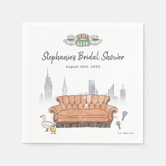 FRIENDS™ | Central Perk Aquarel Bruidsdiner Servet (Voorkant)