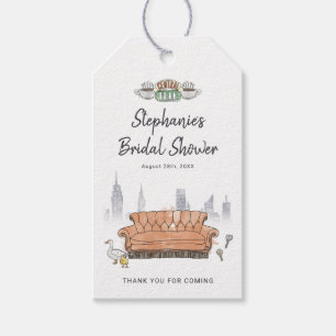 FRIENDS™ Central Perk Aquarel Bruidsdouche Cadeaulabel