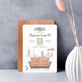 FRIENDS™ | Central Perk Aquarel Verjaardagsuitnodi Kaart