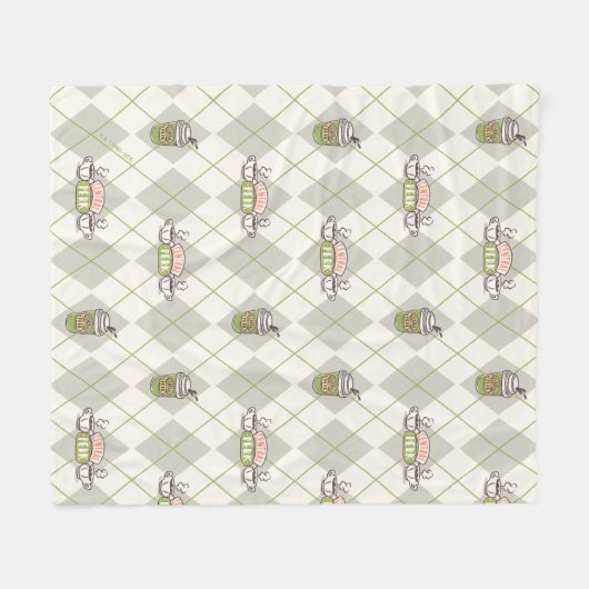 FRIENDS™ | Central Perk Argyle Patroon Fleece Deken (Voorkant (Horizontaal))