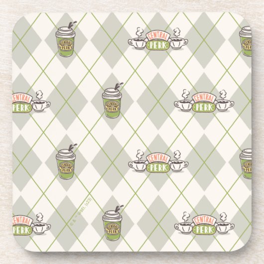 FRIENDS™ | Central Perk Argyle Pattern Bier Onderzetter (Voorkant)