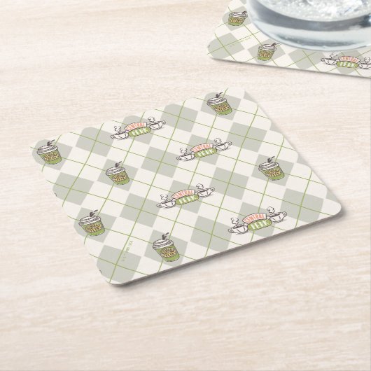 FRIENDS™ | Central Perk Argyle Pattern Kartonnen Onderzetters (Schuin)