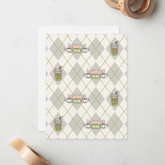 FRIENDS™ | Central Perk Argyle Pattern Notitiekaartje (Voorkant / Achterkant in situ)