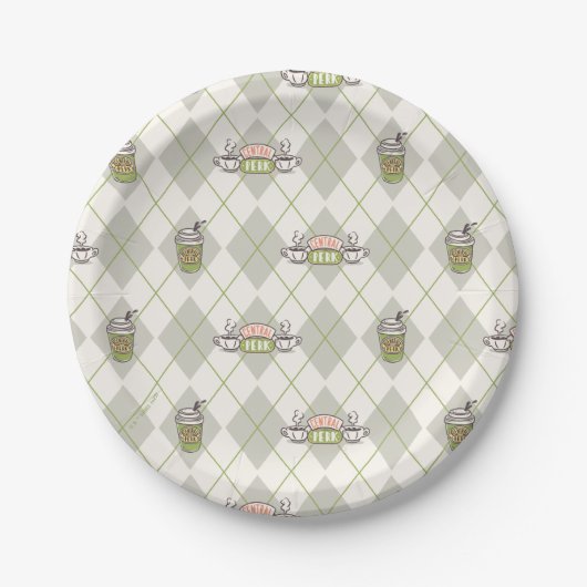 FRIENDS™ | Central Perk Argyle Pattern Papieren Bordje (Voorkant)
