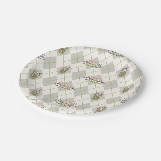 FRIENDS™ | Central Perk Argyle Pattern Papieren Bordje (Gekanteld)