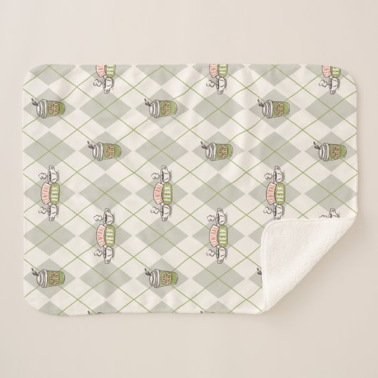 FRIENDS™ | Central Perk Argyle Pattern Sherpa Deken (Voorkant (horizontaal))