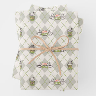 FRIENDS™    Central Perk Argylepatroon Inpakpapier Vel