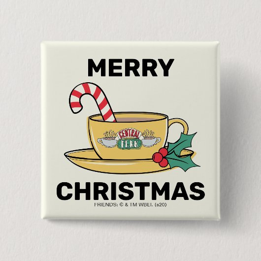 FRIENDS™ | Central Perk Kerstmug Vierkante Button 5,1 Cm (Voorkant)
