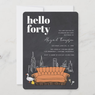 FRIENDS™ Central Perk Krijtbord 40e Verjaardag Kaart