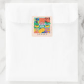 FRIENDS™ | Central Perk Levendig Grafisch Vierkante Sticker (Tas)