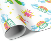FRIENDS™ | Central Perk Neon Patroon Cadeaupapier (Rol Hoek)