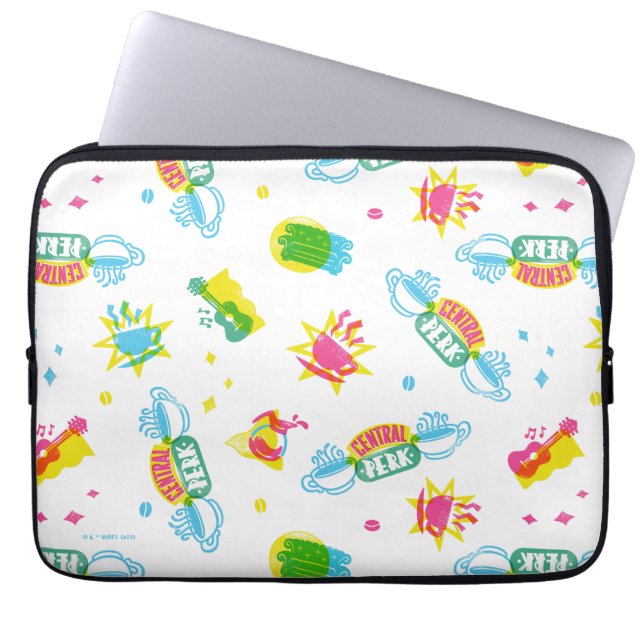 FRIENDS™ | Central Perk Neon Patroon Laptop Sleeve (Voorkant)