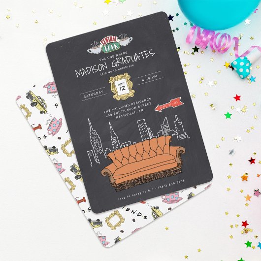 FRIENDS™ Central Perk Schoolbord Afstudeerfeest Kaart