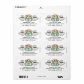FRIENDS™ | Central Perk Watercolor Logo Etiket (Full Sheet)