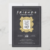 FRIENDS™ | Chalkboard 40th Birthday Invitation Kaart (Voorkant)