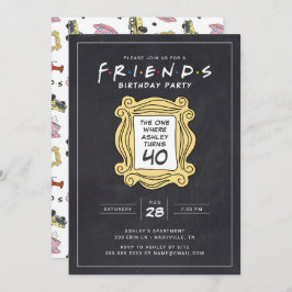 FRIENDS™ | Chalkboard 40th Birthday Invitation Kaart