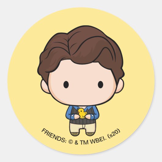 FRIENDS™ | Chandler Chibi Ronde Sticker (Voorkant)