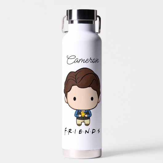FRIENDS™ | Chandler Chibi | Voeg je naam toe Waterfles (Voorkant)