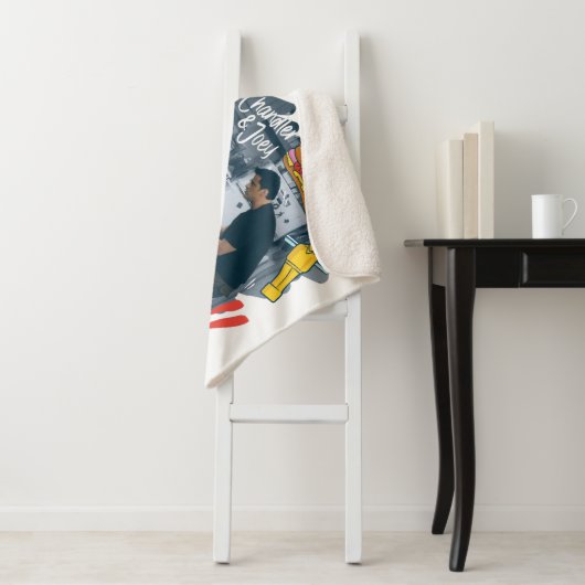 FRIENDS™ | Chandler & Joey - Beste knoppen Sherpa Deken (In situ)