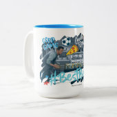 FRIENDS™ | Chandler & Joey - Beste knoppen Tweekleurige Koffiemok (Voorkant links)