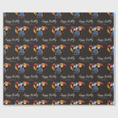 FRIENDS™ Character Silhouette | Fijne verjaardag Cadeaupapier (Vlak)