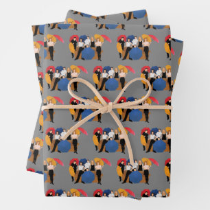 FRIENDS™ Character Silhouette Inpakpapier Vel