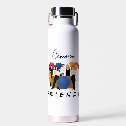 FRIENDS™ Character Silhouette | Jouw namen toevoeg Waterfles (Voorkant)