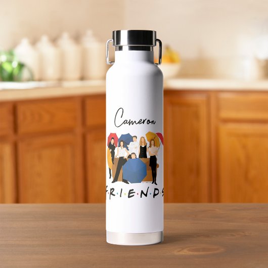 FRIENDS™ Character Silhouette | Jouw namen toevoeg Waterfles