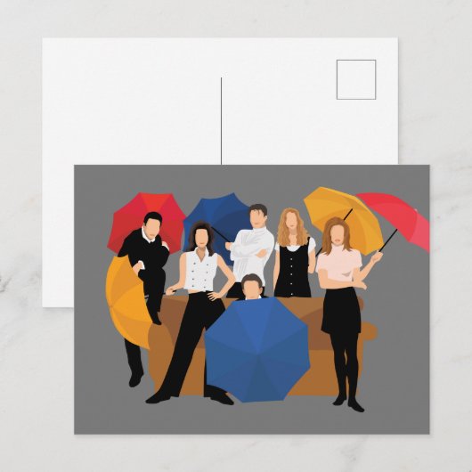 FRIENDS™ Character Silhouette Uitnodiging Briefkaart (Voorkant / Achterkant)