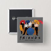 FRIENDS™ Character Silhouette Vierkante Button 5,1 Cm (Voorkant /achterkant)