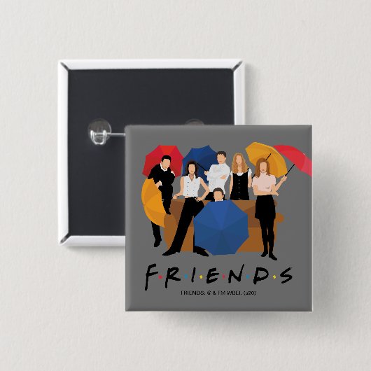 FRIENDS™ Character Silhouette Vierkante Button 5,1 Cm (Voorkant /achterkant)