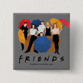 FRIENDS™ Character Silhouette Vierkante Button 5,1 Cm (Voorkant)