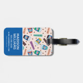 FRIENDS™ | Coffee-patroonpatroon met wieltjes Bagagelabel (Achterkant horizontaal)