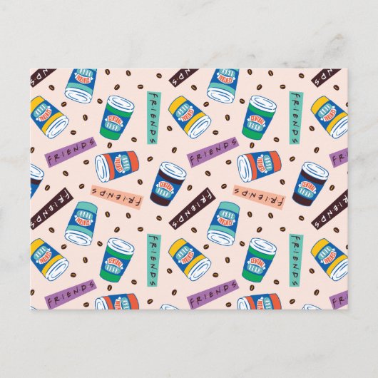 FRIENDS™ | Coffee-patroonpatroon met wieltjes Briefkaart (Voorkant)