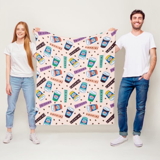 FRIENDS™ | Coffee-patroonpatroon met wieltjes Fleece Deken (In situ)